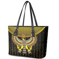Ancient Egyptian Leather Tote Bag Symbol of Horus The Falcon God - Wonder Print Shop
