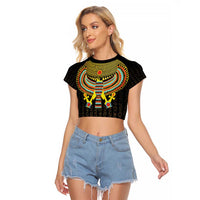 Ancient Egyptian Raglan Cropped T Shirt Symbol of Horus The Falcon God - Wonder Print Shop