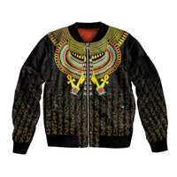 Ancient Egyptian Sleeve Zip Bomber Jacket Symbol of Horus The Falcon God - Wonder Print Shop