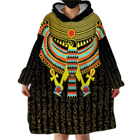 Ancient Egyptian Wearable Blanket Hoodie Symbol of Horus The Falcon God - Wonder Print Shop