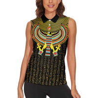 Ancient Egyptian Women Sleeveless Polo Shirt Symbol of Horus The Falcon God - Wonder Print Shop