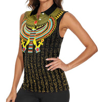 Ancient Egyptian Women Sleeveless Polo Shirt Symbol of Horus The Falcon God - Wonder Print Shop