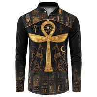Ankh with Eye of Horus Button Sweatshirt Ancient Egypt Culture LT9 - Wonder Print Shop