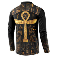 Ankh with Eye of Horus Button Sweatshirt Ancient Egypt Culture LT9 - Wonder Print Shop