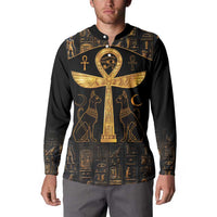 Ankh with Eye of Horus Button Sweatshirt Ancient Egypt Culture LT9 - Wonder Print Shop