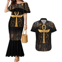 Ankh with Eye of Horus Couples Matching Mermaid Dress and Hawaiian Shirt Ancient Egypt Culture LT9 - Wonder Print Shop