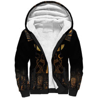Ankh with Eye of Horus Sherpa Hoodie Ancient Egypt Culture - Wonder Print Shop