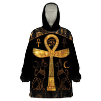 Ankh with Eye of Horus Wearable Blanket Hoodie Ancient Egypt Culture - Wonder Print Shop