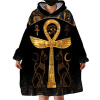Ankh with Eye of Horus Wearable Blanket Hoodie Ancient Egypt Culture - Wonder Print Shop