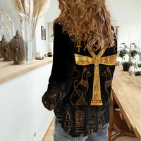 Ankh with Eye of Horus Women Casual Shirt Ancient Egypt Culture - Wonder Print Shop