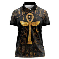 Ankh with Eye of Horus Women Polo Shirt Ancient Egypt Culture - Wonder Print Shop