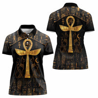 Ankh with Eye of Horus Women Polo Shirt Ancient Egypt Culture - Wonder Print Shop
