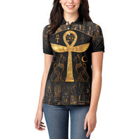 Ankh with Eye of Horus Women Polo Shirt Ancient Egypt Culture - Wonder Print Shop