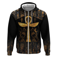 Ankh with Eye of Horus Zip Hoodie Ancient Egypt Culture - Wonder Print Shop