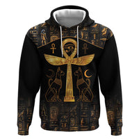 Ankh with Eye of Horus Zip Hoodie Ancient Egypt Culture - Wonder Print Shop