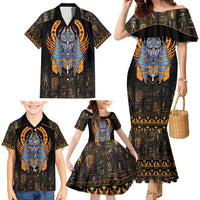 Egyptian Anubis Family Matching Mermaid Dress and Hawaiian Shirt Ancient Egypt Culture LT9 - Wonder Print Shop