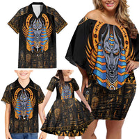 Egyptian Anubis Family Matching Off Shoulder Short Dress and Hawaiian Shirt Ancient Egypt Culture LT9 - Wonder Print Shop