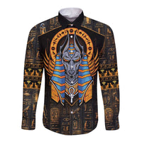 Egyptian Anubis Long Sleeve Button Shirt Ancient Egypt Culture - Wonder Print Shop