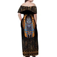 Egyptian Anubis Off Shoulder Maxi Dress Ancient Egypt Culture - Wonder Print Shop