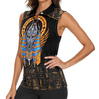 Egyptian Anubis Women Sleeveless Polo Shirt Ancient Egypt Culture - Wonder Print Shop