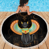 Winged Egypt Cats Beach Blanket Ancient Egypt Culture LT9 - Wonder Print Shop