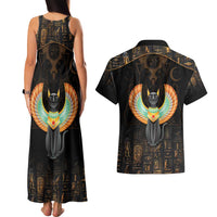 Winged Egypt Cats Couples Matching Tank Maxi Dress and Hawaiian Shirt Ancient Egypt Culture LT9 - Wonder Print Shop