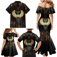 Winged Egypt Cats Family Matching Mermaid Dress and Hawaiian Shirt Ancient Egypt Culture LT9 - Wonder Print Shop