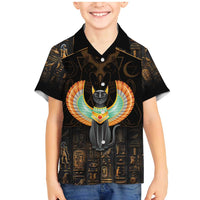 Winged Egypt Cats Family Matching Mermaid Dress and Hawaiian Shirt Ancient Egypt Culture LT9 - Wonder Print Shop