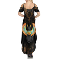 Winged Egypt Cats Family Matching Summer Maxi Dress and Hawaiian Shirt Ancient Egypt Culture - Wonder Print Shop