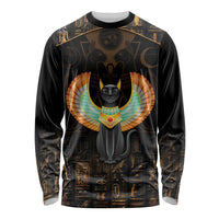 Winged Egypt Cats Long Sleeve Shirt Ancient Egypt Culture - Wonder Print Shop