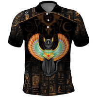 Winged Egypt Cats Polo Shirt Ancient Egypt Culture - Wonder Print Shop