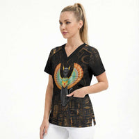 Winged Egypt Cats Scrub Top Ancient Egypt Culture