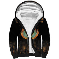 Winged Egypt Cats Sherpa Hoodie Ancient Egypt Culture - Wonder Print Shop