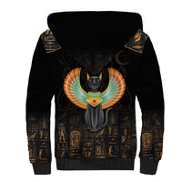 Winged Egypt Cats Sherpa Hoodie Ancient Egypt Culture - Wonder Print Shop
