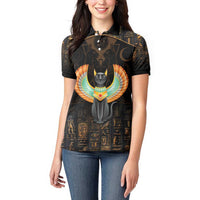 Winged Egypt Cats Women Polo Shirt Ancient Egypt Culture - Wonder Print Shop