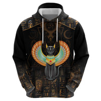 Winged Egypt Cats Zip Hoodie Ancient Egypt Culture - Wonder Print Shop
