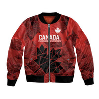 Custom Women Rugby Canada Bomber Jacket Maple Energy Never Stops - Wonder Print Shop