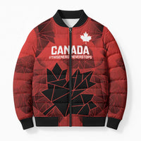 Custom Women Rugby Canada Bomber Puffer Jacket Maple Energy Never Stops - Wonder Print Shop