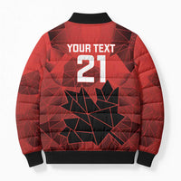 Custom Women Rugby Canada Bomber Puffer Jacket Maple Energy Never Stops - Wonder Print Shop
