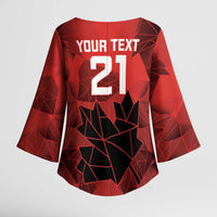 Custom Women Rugby Canada Kimono Sleeve Blouse Maple Energy Never Stops - Wonder Print Shop