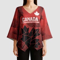Custom Women Rugby Canada Kimono Sleeve Blouse Maple Energy Never Stops - Wonder Print Shop