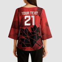 Custom Women Rugby Canada Kimono Sleeve Blouse Maple Energy Never Stops - Wonder Print Shop