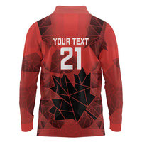 Custom Women Rugby Canada Long Sleeve Polo Shirt Maple Energy Never Stops - Wonder Print Shop