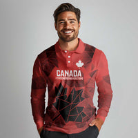 Custom Women Rugby Canada Long Sleeve Polo Shirt Maple Energy Never Stops - Wonder Print Shop