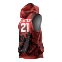 Custom Women Rugby Canada Sleeveless Hoodie Maple Energy Never Stops - Wonder Print Shop