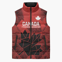 Custom Women Rugby Canada Sleeveless Puffer Jacket Maple Energy Never Stops - Wonder Print Shop
