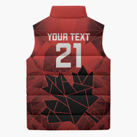 Custom Women Rugby Canada Sleeveless Puffer Jacket Maple Energy Never Stops - Wonder Print Shop