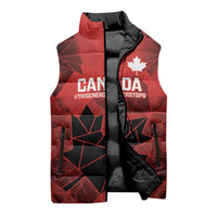 Custom Women Rugby Canada Sleeveless Puffer Jacket Maple Energy Never Stops - Wonder Print Shop