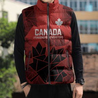 Custom Women Rugby Canada Sleeveless Puffer Jacket Maple Energy Never Stops - Wonder Print Shop