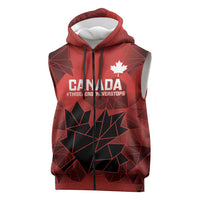 Custom Women Rugby Canada Sleeveless Zip Hoodie Maple Energy Never Stops - Wonder Print Shop